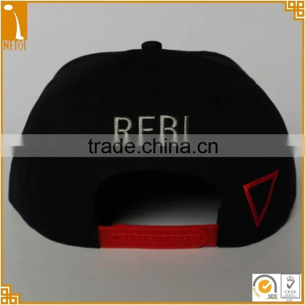 Cheap Good Quality Black 6 Panel 100%cotton Embroidered Plastic Buckle Snapback Baseball Cap photo-4