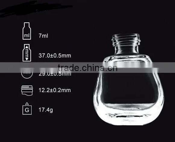 10ML Glass Clear Empty Nail Polish Oil Bottle With Cap Brush photo-2
