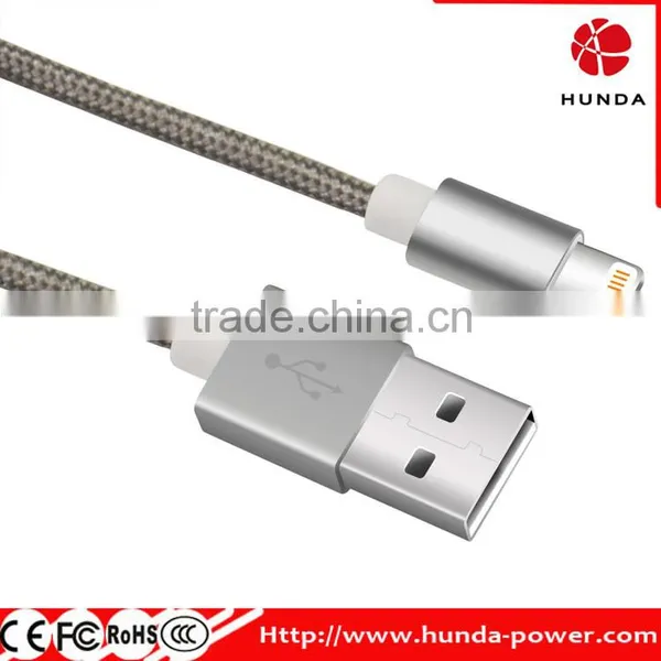 HUNDA Factory High Quality 3.3ft MFI Certified USB Charging Cable - Gray photo-2