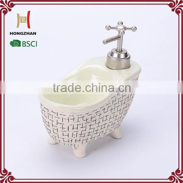 Bathroom Set of Lotion Dispenser,mini Bathtub With Soap Dish