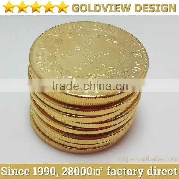 Custom Gold Coin/challenge Coin/gold Plated Tungsten Coin/Gold Tin Alloy Plating for Variety Use Made in China photo-3