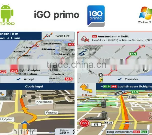 Supporting Igo Genuine Map Android System GPS Navigation With Wifi and Backup Camera Display for Any Cars photo-3