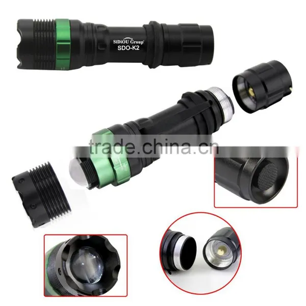 Sidiou Group Super Bright T6 LED Flashlight Torch 900 Lumens 7W Zoomable Torch Set With USB Rechargeable Bicycle Taillight photo-5