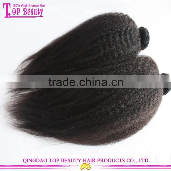 Unprocessed Kinky Straight Yaki Hair Weave 100% Virgin Mongolian Kinky Straight Hair photo-3