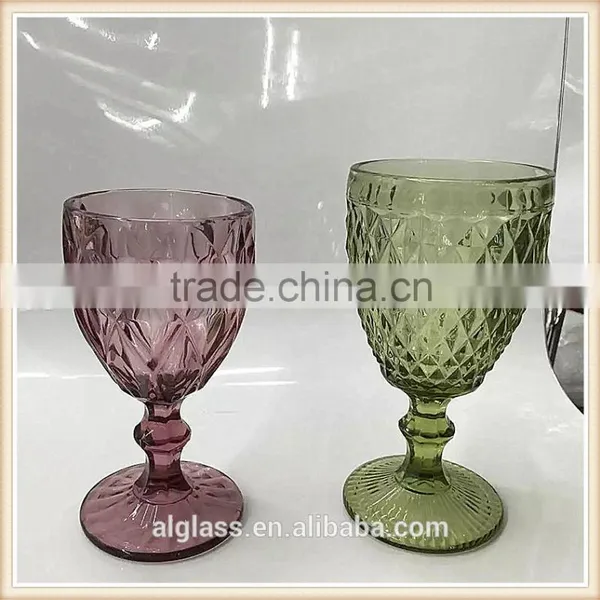 Colored Short Stem Wine Glass Thick Rustic Wine Glass
