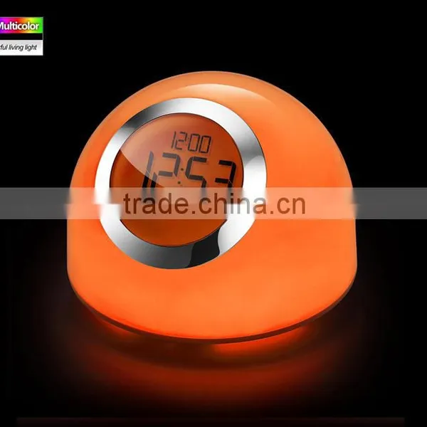 Led Mood Lamp Light With Digital Alarm Clock Lava Lamp 7 Color Chaning Night Light Touch Led Desk Table Lamp photo-5