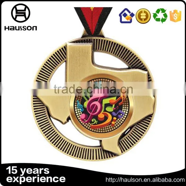 Cheap Custom Hollow Out Casting Round Shape Soft Enamel Iron Brass Zinc Alloy Antique Gold Plated Sport Medal With Ribbon photo-2