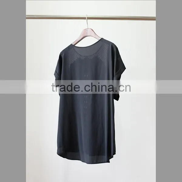 Lady Fashion Silk Blouse With Embroidery photo-2