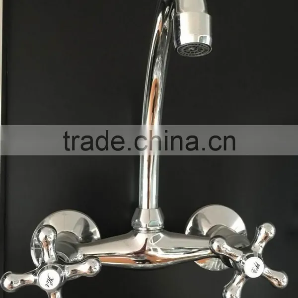 Double Handle Brass ZNIC Kitchen Faucet photo-5