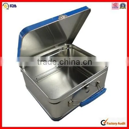 Convenient Carrying Handle Rectangle Lunch Box Tin Can photo-3