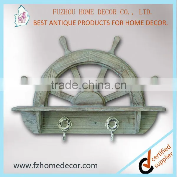 2016 Classical Vintage Wooden Wall Shelf With Drawer photo-4