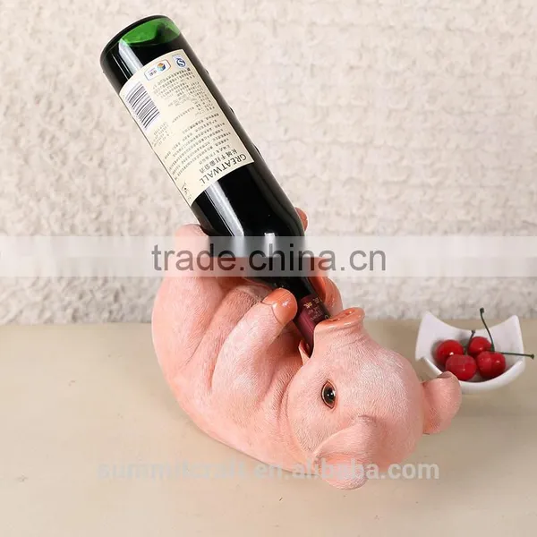Resin Pig Shaped Funny Animal Wine Bottle Holders photo-5