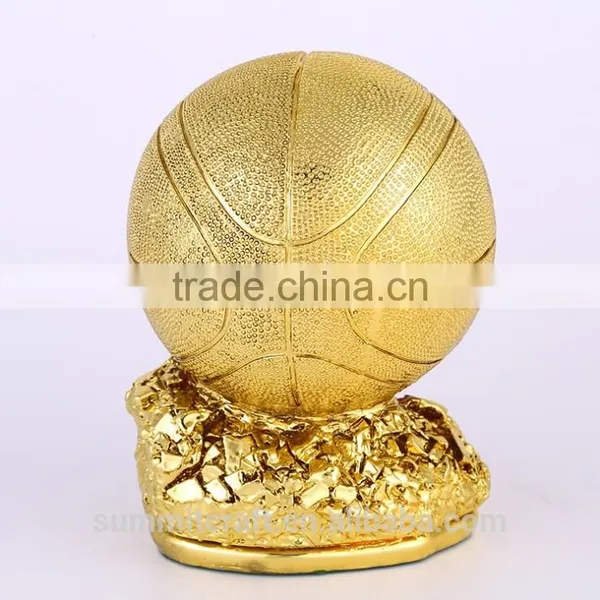 Custom Resin Shinny Golden Basketball Trophy