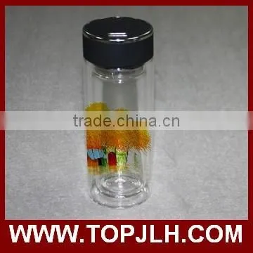 Eco-friendly Heat Transfer Printing Water Bottle, Glass Drinking Double Wall photo-3