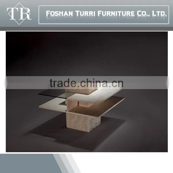 Iran Natural Travertine Base Round Glass Side Table photo-6