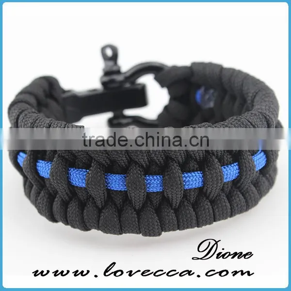 Stainless Steel Shackle Buckle Hiking Outdoor Survival Paracord Bracelet photo-2
