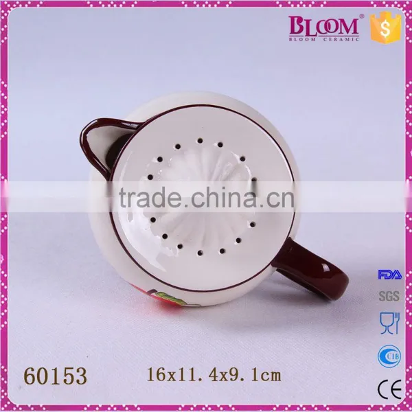White Small Ceramic Apple Decal Desgin Manual Juicer photo-5
