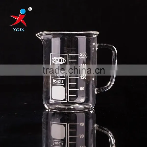 200ml Glass Beaker/ Customized Capacity Glass Beaker/ Logo Printed Glass Beaker