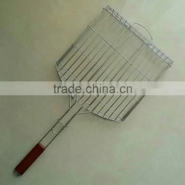 Double Handle Stainless Steel Barbecue Bbq Grill Wire Mesh Net photo-4