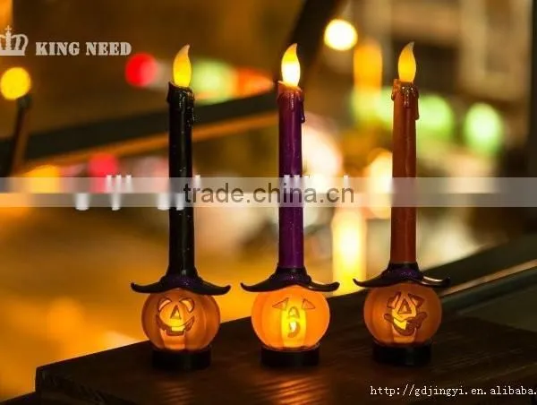 Latest Artificial Acrylic LED Candle Light Pumpkin Shape Base Halloween Decorations photo-5