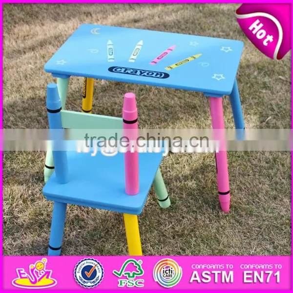 2017 New Design Kindergarten Wooden Table and Chairs for Toddlers W08G217 photo-6