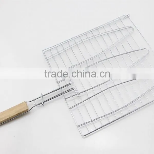 Outdoor Barbecue Wooden Handle Grill Net photo-5