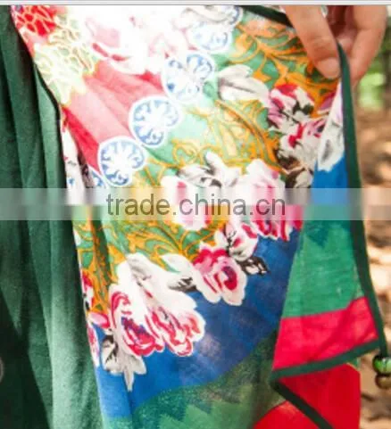 Long Floral Vintage Dress Folk Style Women's Dress photo-3