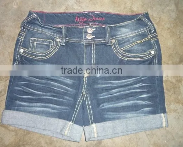 Jeans Denim Shorts, Ladies Stylist Denim Jeans Shorts photo-3