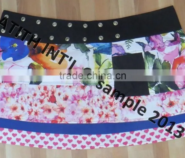 Two Sided Wear Ladies Mini Lace Skirt With Pocket photo-4