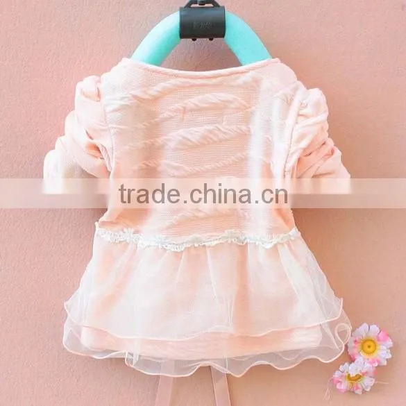 Stylish Fashion Lace Fancy Pattern Cotton Dresses for Baby Girl 1 Year photo-2