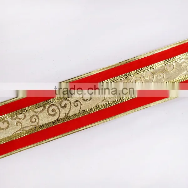 Wire Edged Velvet Christmas Decor Ribbons photo-2