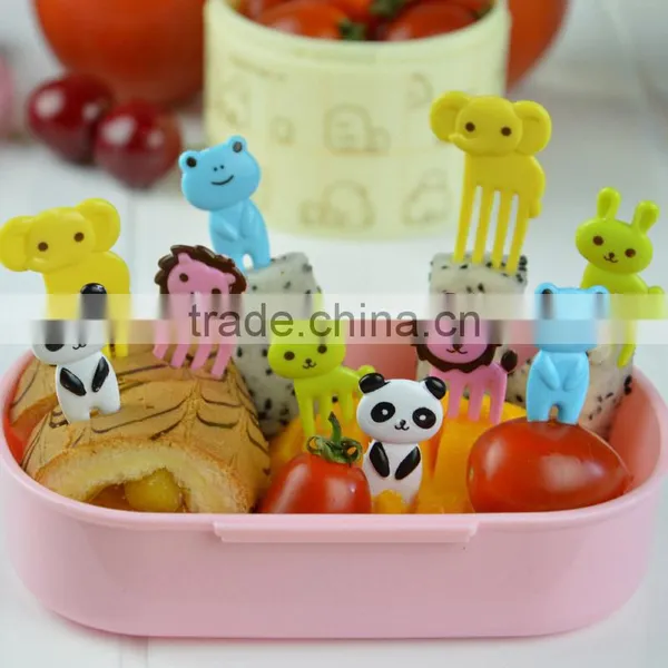 10Pcs/Lot Mini Animal Farm Cartoon Food Fork Set Cake Fruit Picks Sign Bento Lunches Party Decor Vegetable Tableware KC1464 photo-3