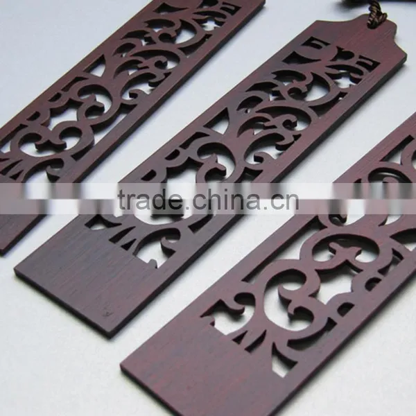 Chinoiserie Craft Flower Through Carved Wooden Bookmark photo-4