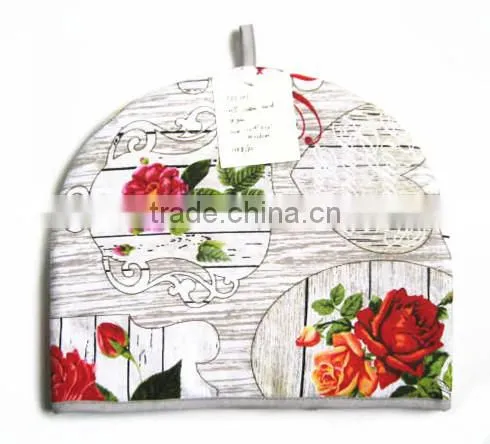 Cotton Tea Cosy Heat Preservation Tea Pot Cover With Rose Pattern