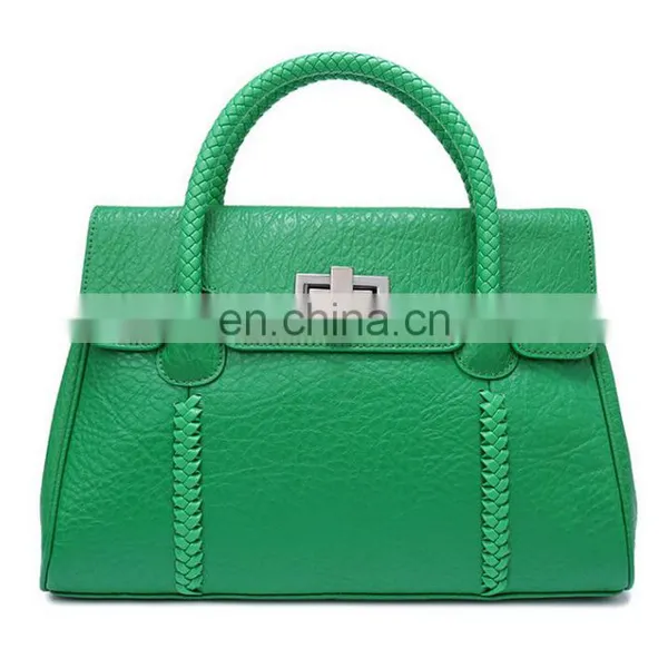 New Weave Genuine Leather Fashion Leisure Cow Leather Handbag for Ladies photo-4