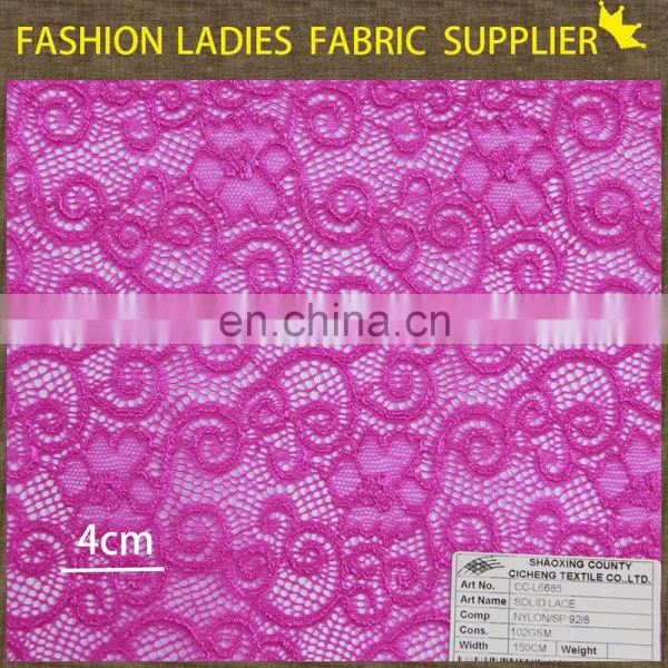 Ladies Garment Purple Nice Paisley Wholesale Designs Nylon Lace Fabric photo-4