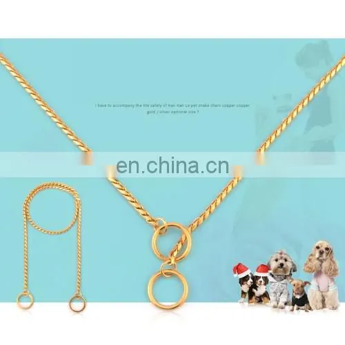 Dropshipping Beautiful Pet Collars Pet Neck Strap Dog Neckband Snake Chain Dog Chain Solid Metal Chain Dog Collar photo-6