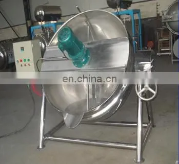Pressure Sugar Jacketed Cooking Kettle With Agitator Sugar Boiling Pot of Tilting Steam Cooking Kettle photo-4
