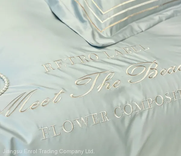European Summer Cooling Ice Silk Bed Sheet Embroidery photo-3