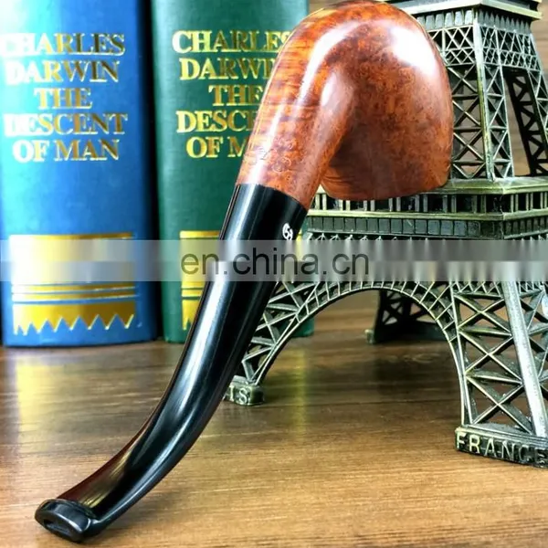 Briar Tobacco Pipe 9MM Activated Carbon Filter Briar Wooden Classic Curved High-end Pipe photo-6