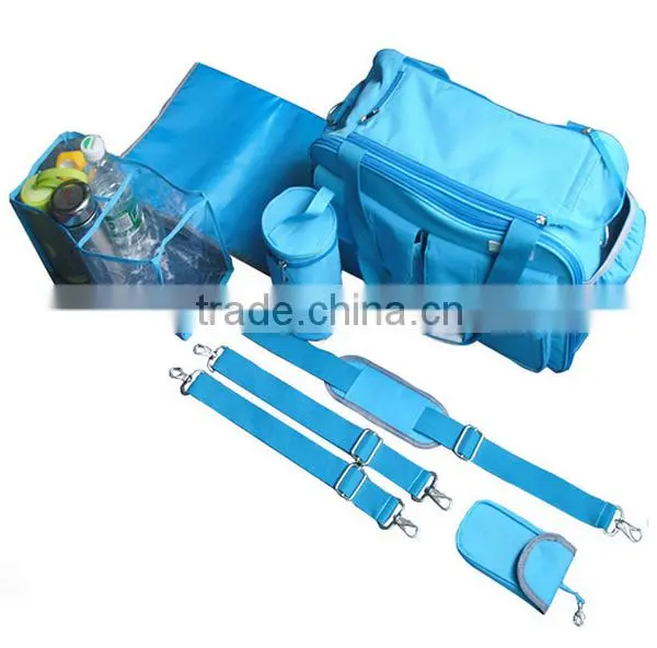 Blue 300D Baby Care Bag With Bottle Bag photo-2