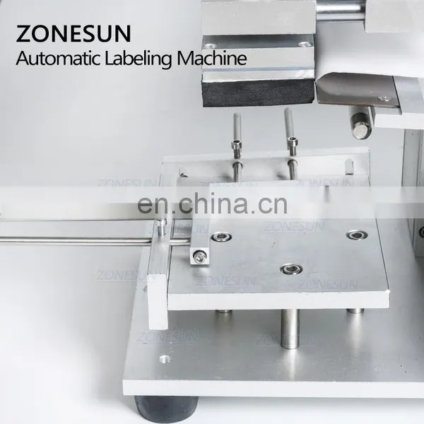 ZONESUN TB-60 Tabletop Semi Automatic Round Bottle Labeling Machine Adhesive Sticker Glass Jar Plastic Flat Labeling Machine photo-2