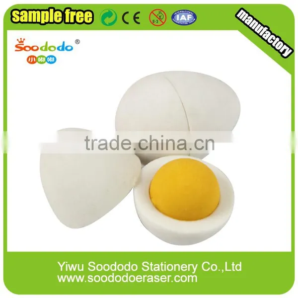 Funny Wholesale 3D Food Egg Haped Puzzle Rubber Eraser photo-2