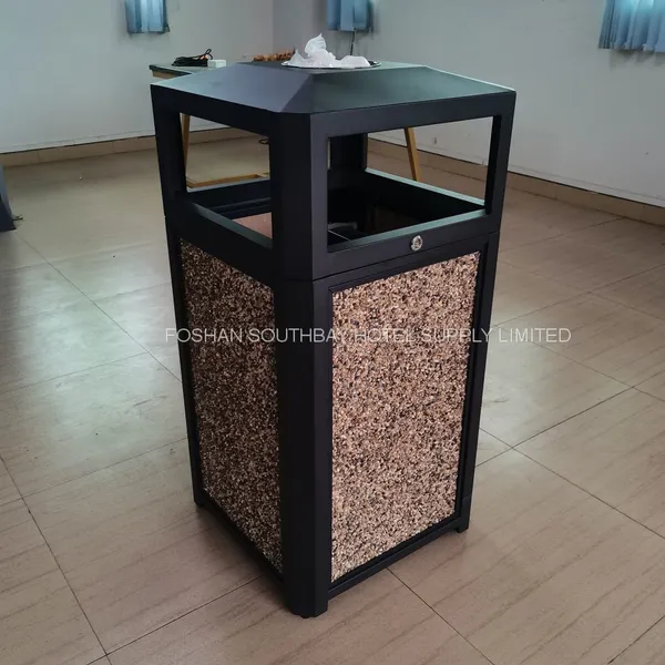 Stone Panel Trash Outdoor Receptacle photo-2