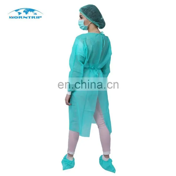 ICU Special Isolation Use Green Color Non Woven Disposable Visitor Gown photo-4