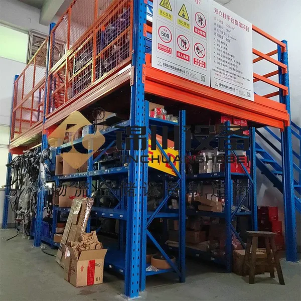 Industrial Double Column Mezzanine Storage Platform Rack