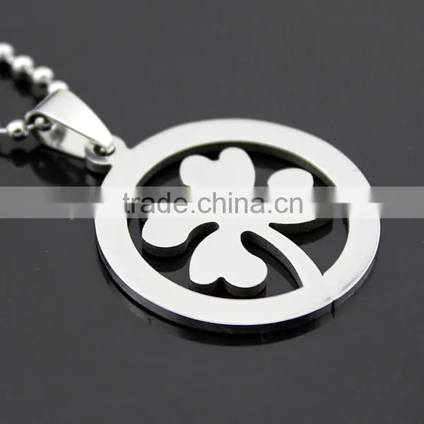 Stainless Steel Four Leaf Clover Pendants Necklace photo-5