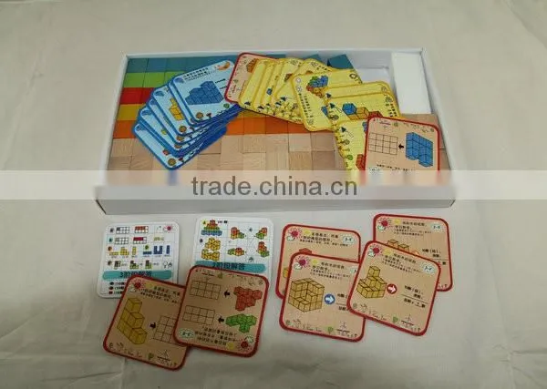 Colorful wooden cubes blocks toys for babies