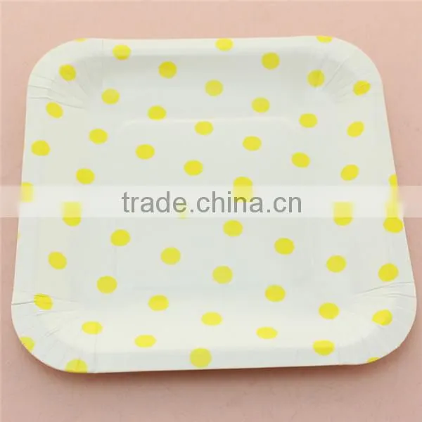 Birthday Party Supplies Disposable Paper Tableware Chevron Striped Dot Paper Plates photo-6