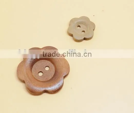 Sedex Audited Factory 2 Pillar Sunflower Shape Wooden Button photo-2